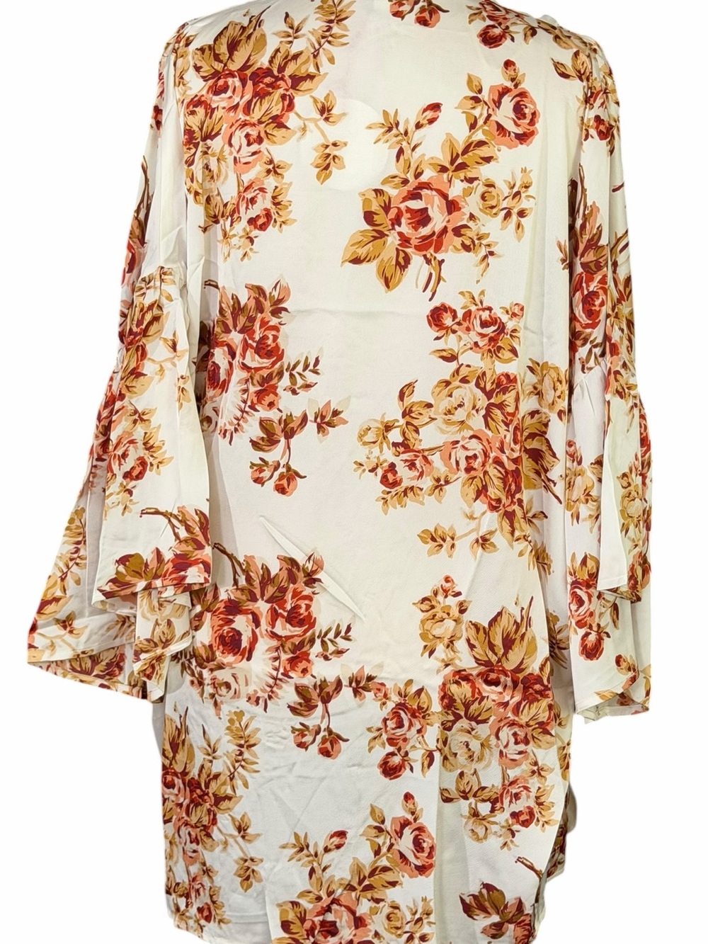 Umgee White Open-Front Kimono with Floral Print - Picture 2 of 5